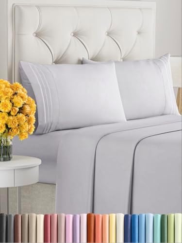 Full Size 4 Piece Sheet Set - Ultra Soft & Cooling Bed Sheets - Light Lilac