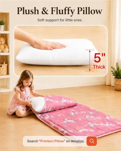 Primlect Toddler Nap Mat with Pillow, Thickened Extra Large Sleeping Bag