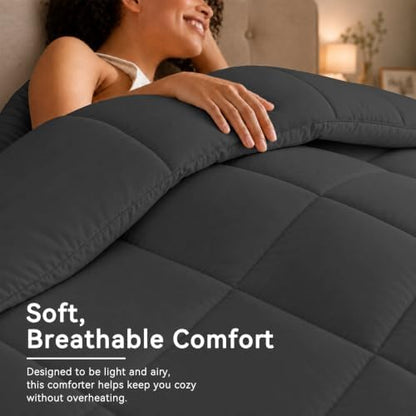 Anluoer Queen Comforter Set 7 Piece, Soft Bed in a Bag Queen Bedding Sets