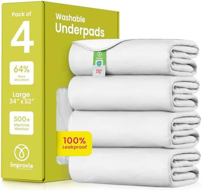 IMPROVIA® Washable Underpads, Heavy Absorbency Reusable Incontinence Pads