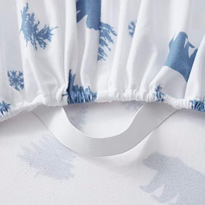 Flannel Sheets Warm and Cozy Deep Pocket Breathable All Season Bedding Set with Fitted, Flat and Pillowcases, Twin, Winter Bears