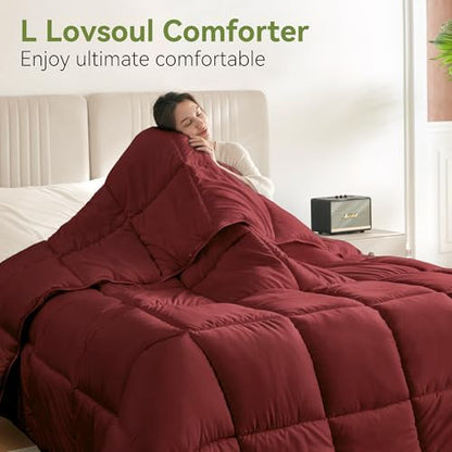 L LOVSOUL Queen Comforter Down Alternative Duvet Insert,90x90IN