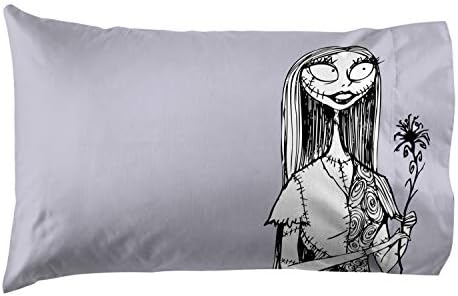 Jay Franco Kids Sheet Set with Fitted, Flat Sheets & Pillow Cover - Ultra-Soft Bedding with Pillowcase for Room Decor, White - Nightmare Before Christmas, 3 Piece Twin