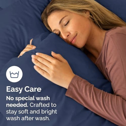 King Pillow Cases Set of 10 - Ultra Soft Pillowcase Covers - Navy Blue