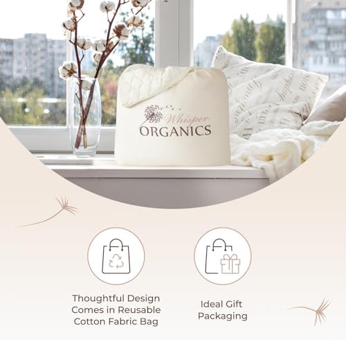 Whisper Organics 100% Cotton Organic Quilted Mattress Pad Protector