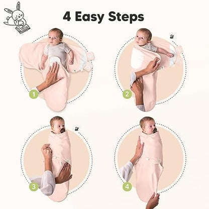 KeaBabies 3-Pack Organic Baby Swaddles for Newborns, Infant, Angelic, 0-3M