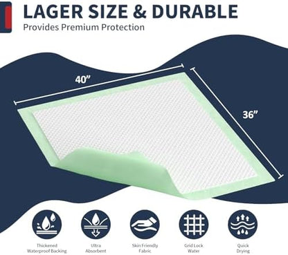 BIGGMED Extra Large Chucks Pads Disposable Adult 40'' X 36'', 50 Pads