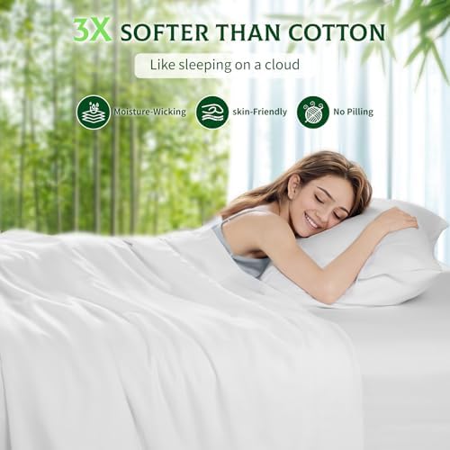SONORO KATE 100% Viscose Derived from Bamboo_Sheets, Extra Deep Pocket,4PC