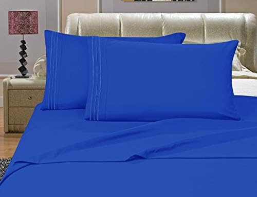 Elegant Comfort Luxurious Bed Sheets Set on Amazon 1500 Premier Wrinkle,Fade and Stain Resistant 4-Piece Bed Sheet Set, Deep Pocket, Full Royal Blue