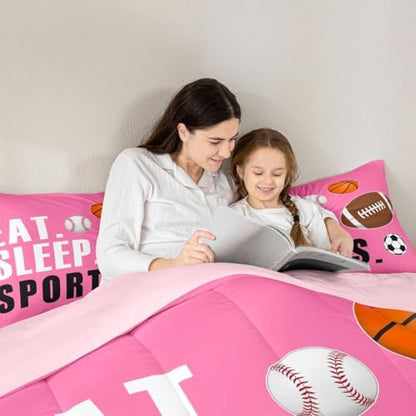 Feelyou Football Comforter Set Twin Size for Kids Boys Girls