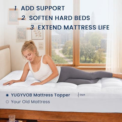 YUGYVOB Twin Mattress Topper Extra Thick, Cooling Plush Mattress Pad