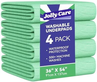 Washable Incontinence Bed Pads Waterproof for Adults, 36"x54"-4 Pack