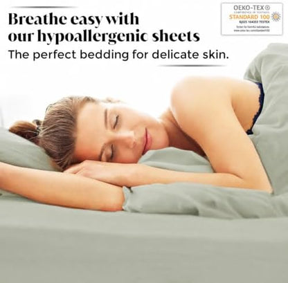 |Twin XL Size Sheet Set | Organically Grown | Ultra Soft & Cooling |100% Viscose | 15" Deep Pocket [Willow]