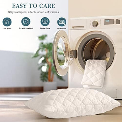 UNILIBRA 2 Pack Waterproof Pillow Protector Quilted King Size(21"X36")