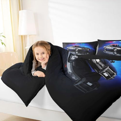Feelyou Kids Police Car Comforter Set Full Size Bedding Set
