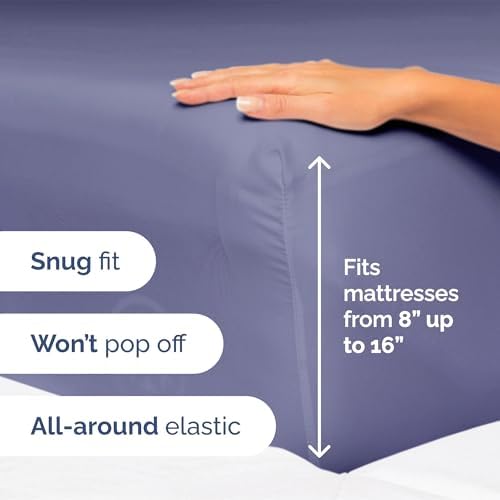 Queen Size 4 Piece Sheet Set - Soft & Cooling Bed Sheets - Twilight Purple