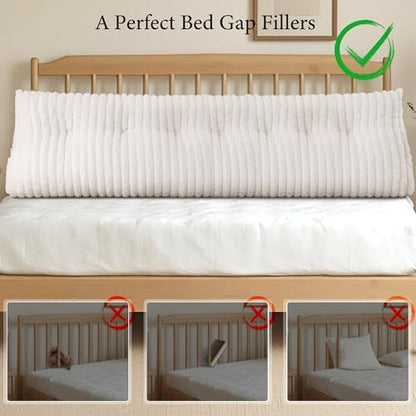 Queen Headboard Pillow, Triangular Wedge Pillow, Reading Pillows, Beige