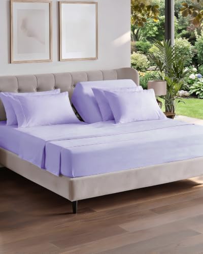 Flex Top Split Head King 6 Piece Sheet Set - Soft & Cooling - Lavender Pink