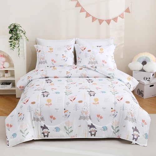 Yibeizi Woodland Animals Comforter Full Kids Forest Bedding Set