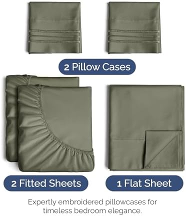 Split King Size 5 Piece Sheet Set - Soft & Cooling Bed Sheets - Dark Taupe