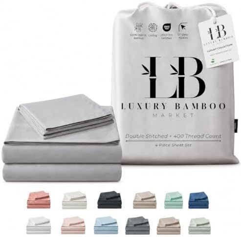 |Twin Size Sheet Set | Organically Grown | Ultra Soft & Cooling |100% Viscose | 17" Deep Pocket [Dove Grey]