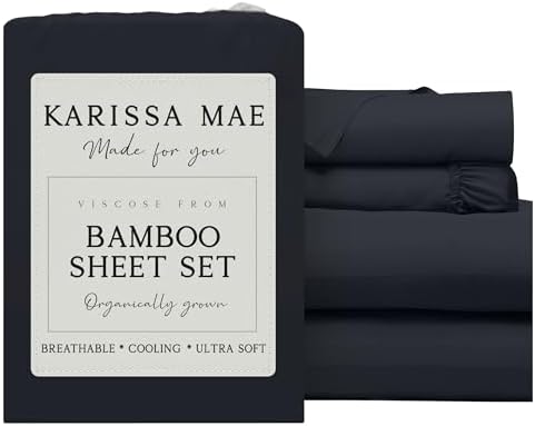 KARISSA MAE Bamboo Viscose 34" Split Top King Size Sheet Set, FSC Certified