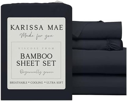 KARISSA MAE Bamboo Viscose 34" Split Top King Size Sheet Set, FSC Certified