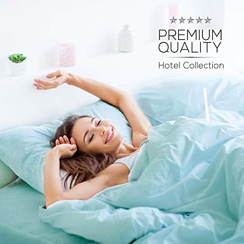 Mueller UltraTemp King Size Sheets Set – 6 Piece Premium Bedding, Silky Soft, Cooling, Deep Pocket up to 16", Breathable Heat Transfer, Wrinkle-Resistant & Hypoallergenic, Aqua