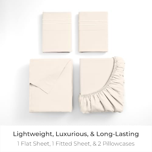 Mellanni Iconic 4-Piece, Ultra Soft Sheet Set (Cal King, Golden Ivory)