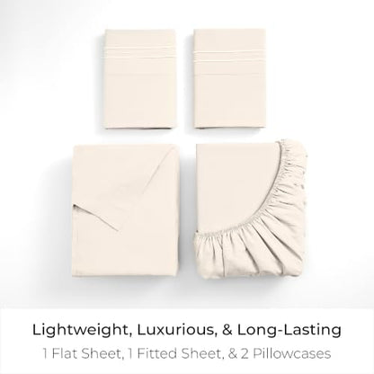 Mellanni Iconic 4-Piece, Ultra Soft Sheet Set (Cal King, Golden Ivory)