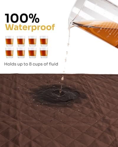 Hide Stains Bed Pads Washable Waterproof 36x72 Inch (1 Pack), Washable Bed Pads for Incontinence, Bed Wetting, Underpads, and Pet Protection, Brown – Ideal for Elderly, Adults, Kids and Pets