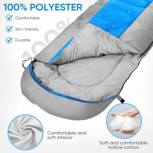 OBTANIM Sleeping Bags Portable Waterproof Camping Sleeping Bag for Adults Kids 4 Seasons Cold Weather or Warm Backpacking Hiking Travel Indoor Outdoor Use