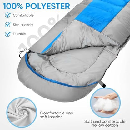 OBTANIM Sleeping Bags Portable Waterproof Camping Sleeping Bag for Adults Kids 4 Seasons Cold Weather or Warm Backpacking Hiking Travel Indoor Outdoor Use
