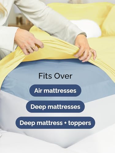 CGK Linens Extra Deep Twin XL Fitted Sheet - Dorm Room Essentials - Yellow