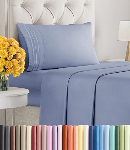 Twin XL Size 3 Piece Sheet Set - Ultra Soft & Cooling Sheets - Dusty Purple