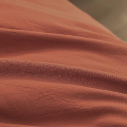 BESTOUCH Cotton Solid Duvet Cover Set Linen Feel Crimson Red Alaska King
