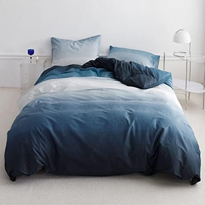 Wellboo Blue White Gradient Comforter Sets King Ocean Sea Blue Bedding