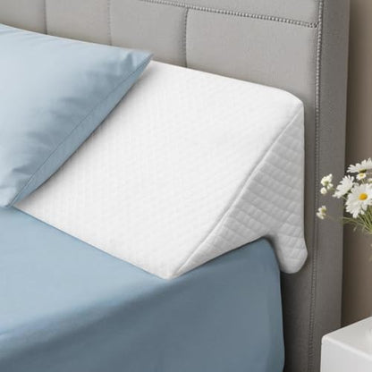 Queen Size Wedge Pillow for Headboard, Mattress Wedge Bed Gap Filler with High-Density Foam and Removable Washable Cover, Prevents Items from Falling
