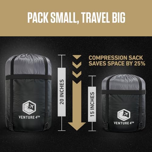 VENTURE 4TH Backpacking Sleeping Bag for Camping - Single, XXL & Double