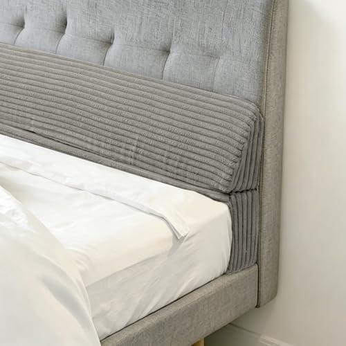 Wedge Shaped Pillow headboard Suitable for Bed Seams, Foldable Bed Wedge Pillow, Bed Gap Filler King Size Fill The Gap (0-12"), Mattress Gap Filler Long Pillow Between Headboard(Grey, 60")