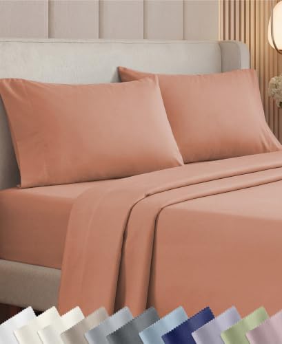 California Design Den 1000 Thread Count King Bed Sheet Set, Fresh Clay