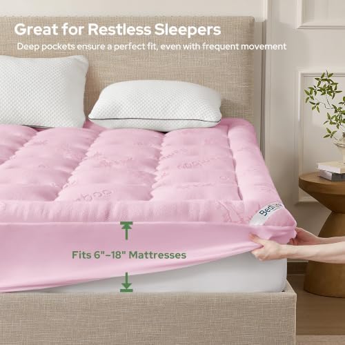 BEDLORE Queen Mattress Topper , Thick Pillow Top Mattress Pad