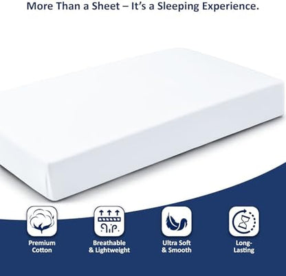 1 Piece Queen Size Fitted Sheet Only, 15-Inch Deep Mattress, White Solid