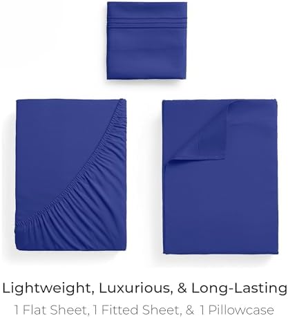 Mellanni Iconic 3-Piece, Ultra Soft Sheet Set (Twin, Royal Blue)