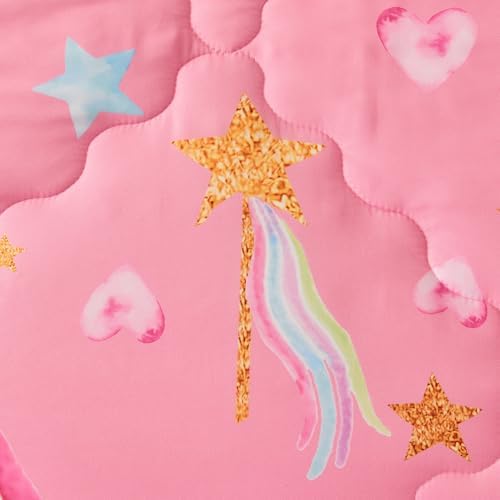 Wajade Pink Unicorn Comforter Set for Girls 7 Piece Cute Cartoon Bedding Set for Kids Twin Size as Birthday Gift with Comforter, Sheet Set, Pillowcase and Sham
