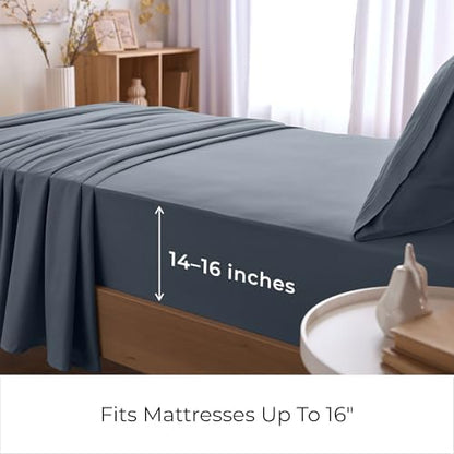 Mellanni Iconic 3-Piece, Ultra Soft Sheet Set (Twin, Mineral Gray)