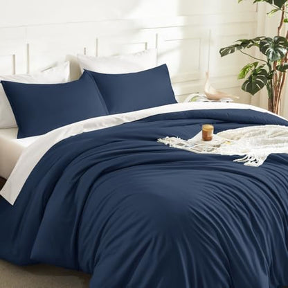 Litanika Navy Blue Super King Comforter Set, 3 Pcs Lightweight Bedding Set