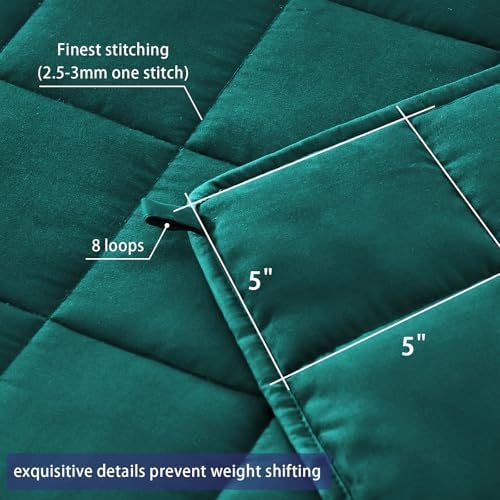 yescool Weighted Blanket for Adults 20lbs Queen Size, 60" x 80", Green