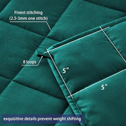 yescool Weighted Blanket for Adults 20lbs Queen Size, 60" x 80", Green