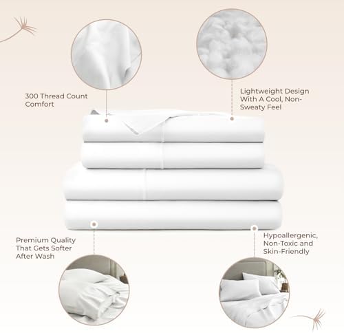 Whisper Organics 100% Organic Cotton Bed Sheets with Deep Pocket 3 Pc. Set